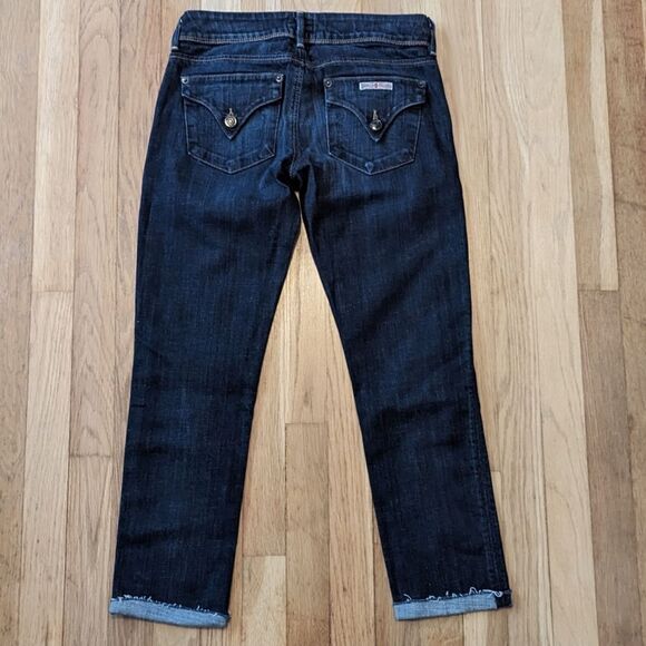 Hudson Collin Skinny Crop Button Pocket flap  dark wash jeans - Picture 1 of 6